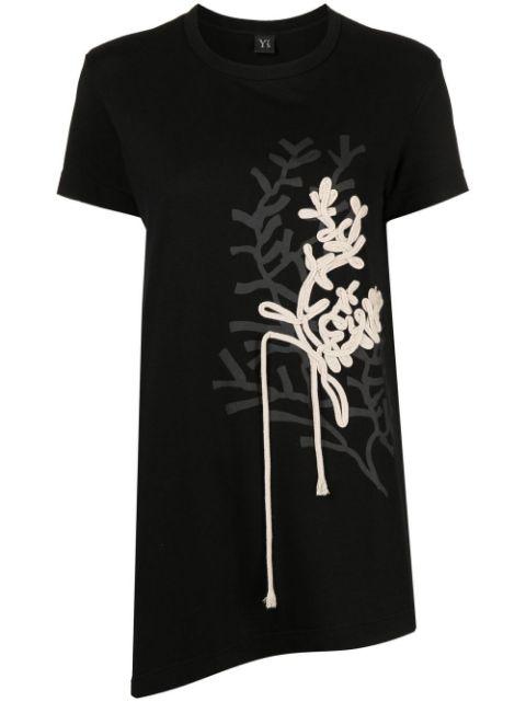 rope-embellished short-sleeve T-shirt by Y'S