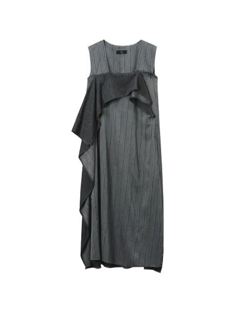 ruffle-detail striped dress by Y'S