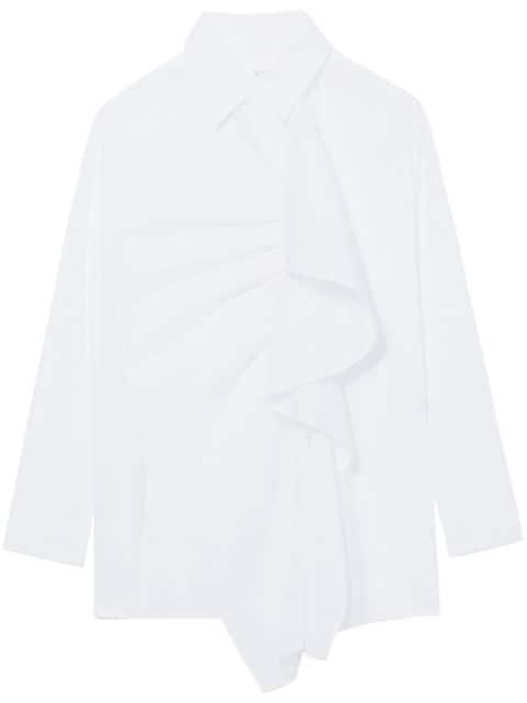 ruffle-detailing cotton shirt by Y'S