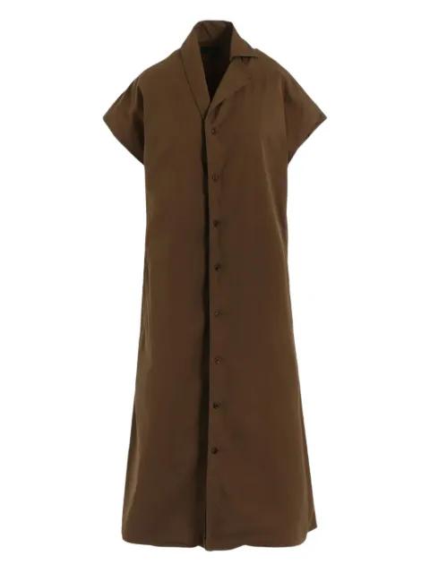 short-sleeve button-front dress by Y'S