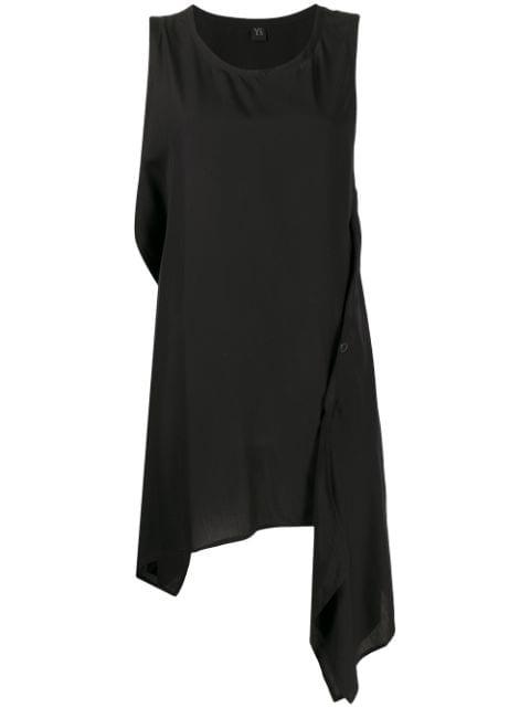 sleeveless draped-hem vest top by Y'S