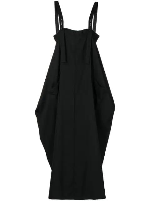 square-neck wool dress by Y'S