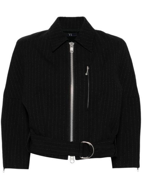 striped zip-up jacket by Y'S