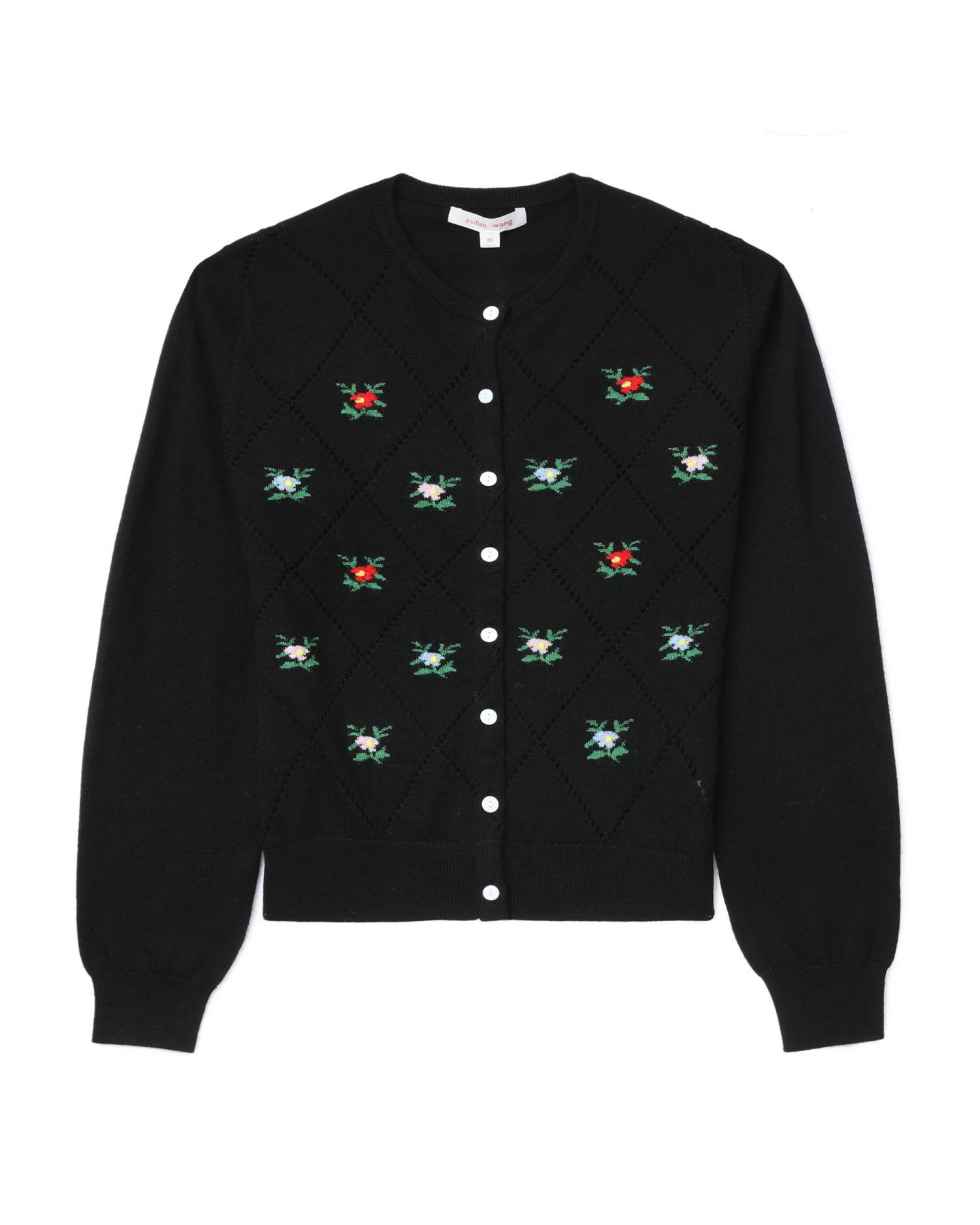 Floral embroidered cardigan by YUHAN WANG