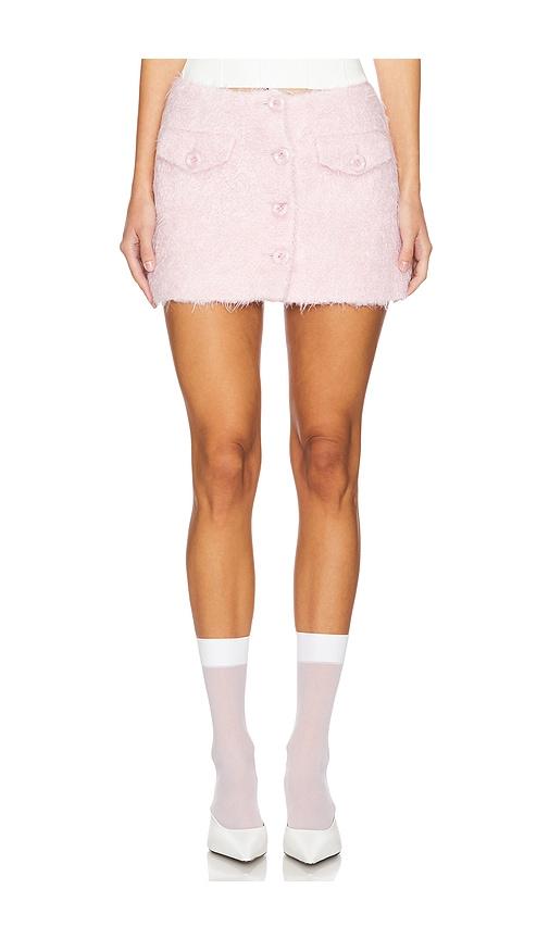 Yuhan Wang Fluffy Buttoned Mini Skirt in Pink by YUHAN WANG