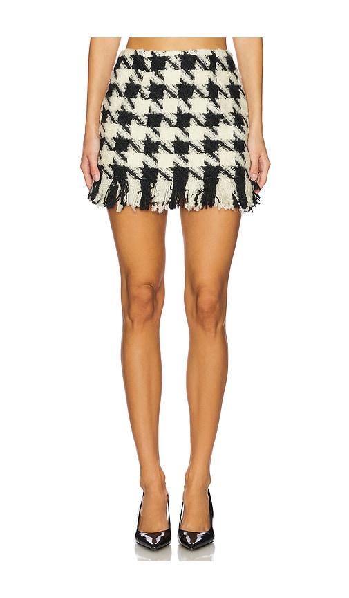 Yuhan Wang Houndstooth Mini Skirt in Black by YUHAN WANG