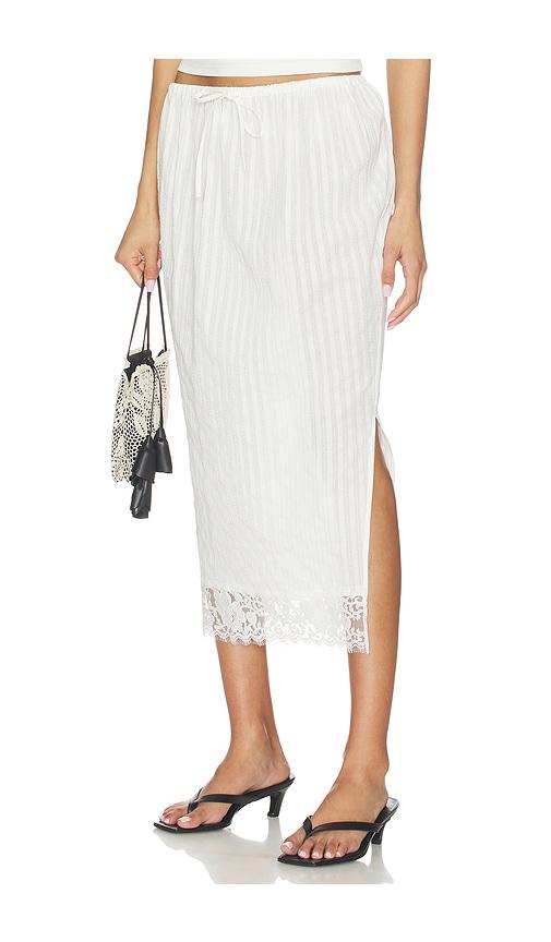Yuhan Wang Lace Hem Drawstring Skirt in White by YUHAN WANG