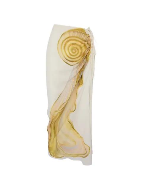 spiral-pleat wrap skirt by YUKIO