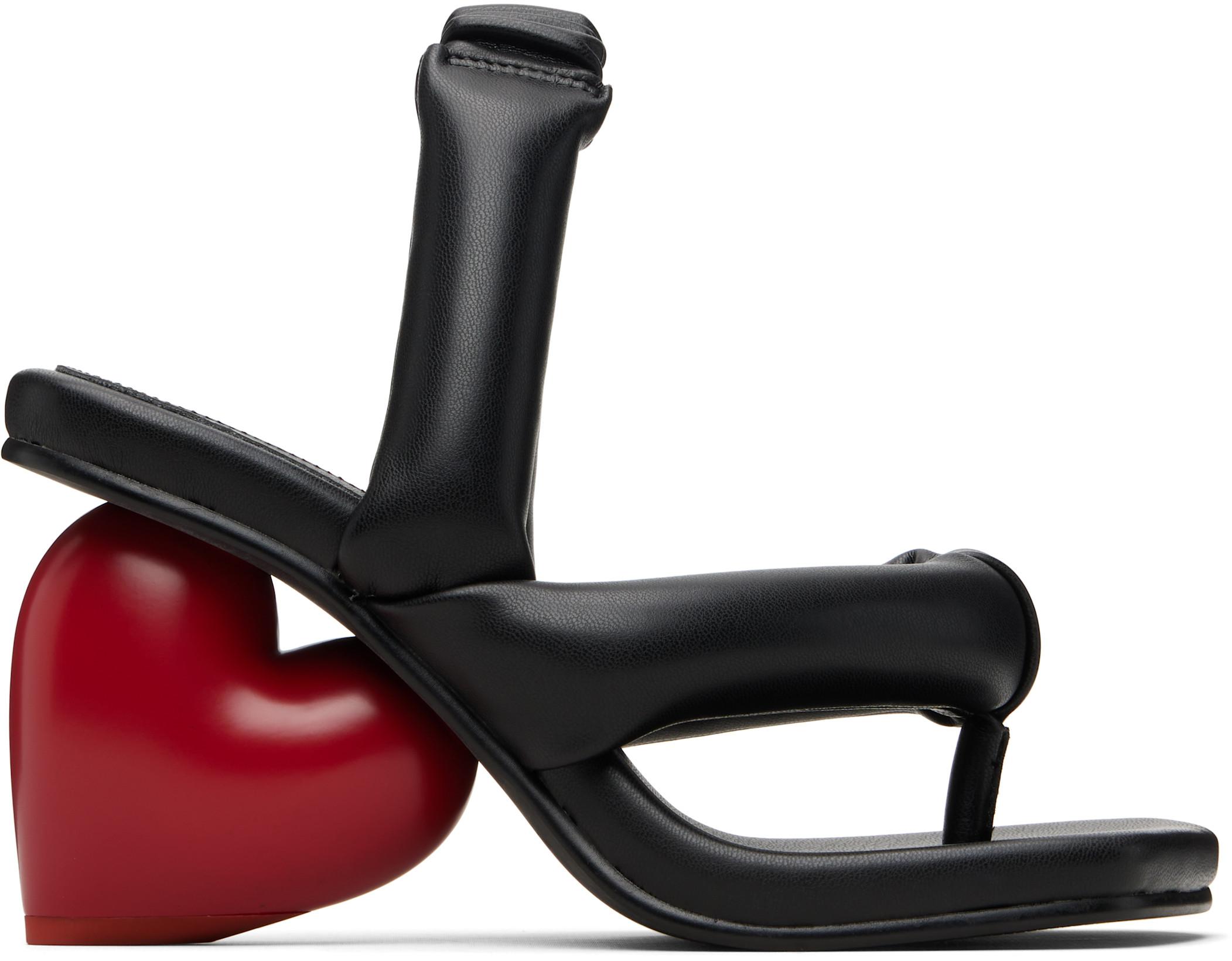 Black Love Heeled Sandals by YUME YUME
