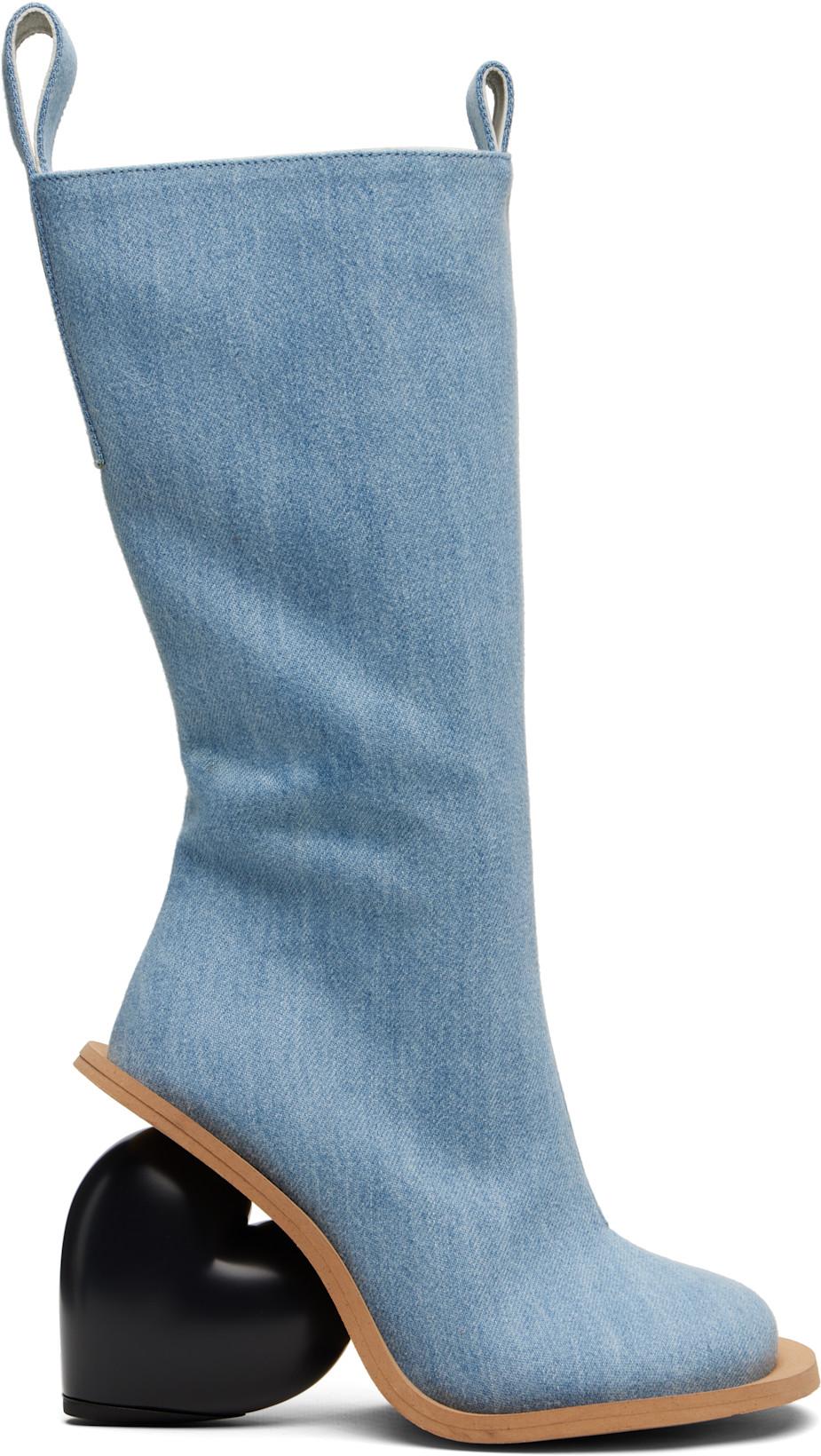 Blue Love Tall Boots by YUME YUME
