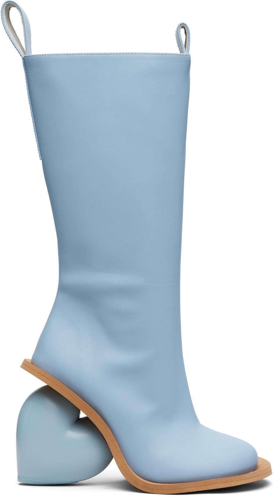 SSENSE Exclusive Blue Love Tall Boots by YUME YUME