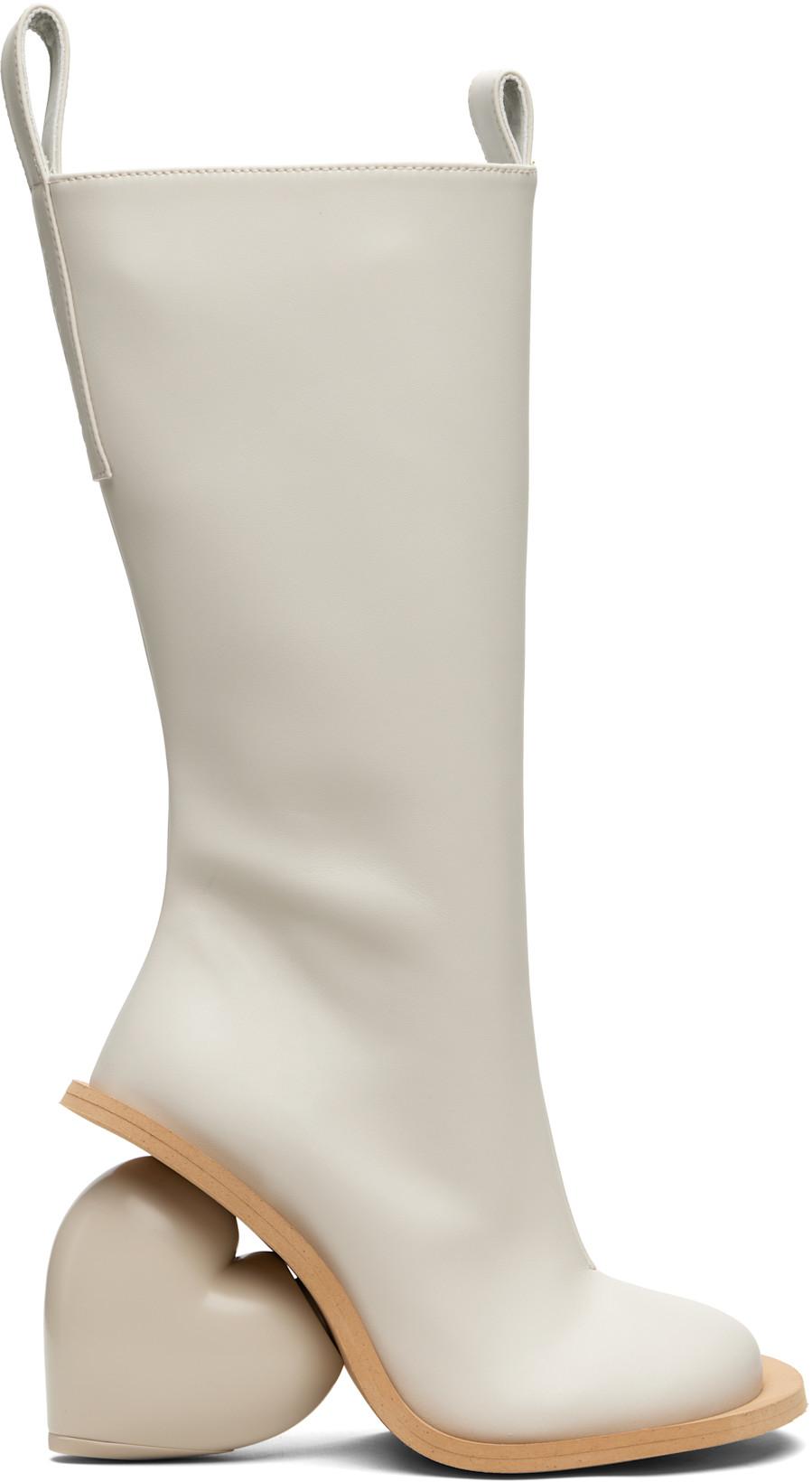 SSENSE Exclusive Off-White Love Tall Boots by YUME YUME