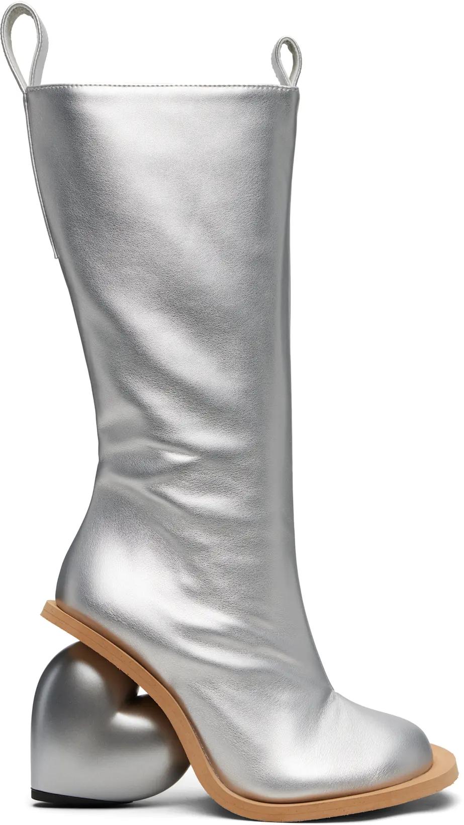 SSENSE Exclusive Silver Love Tall Boots by YUME YUME