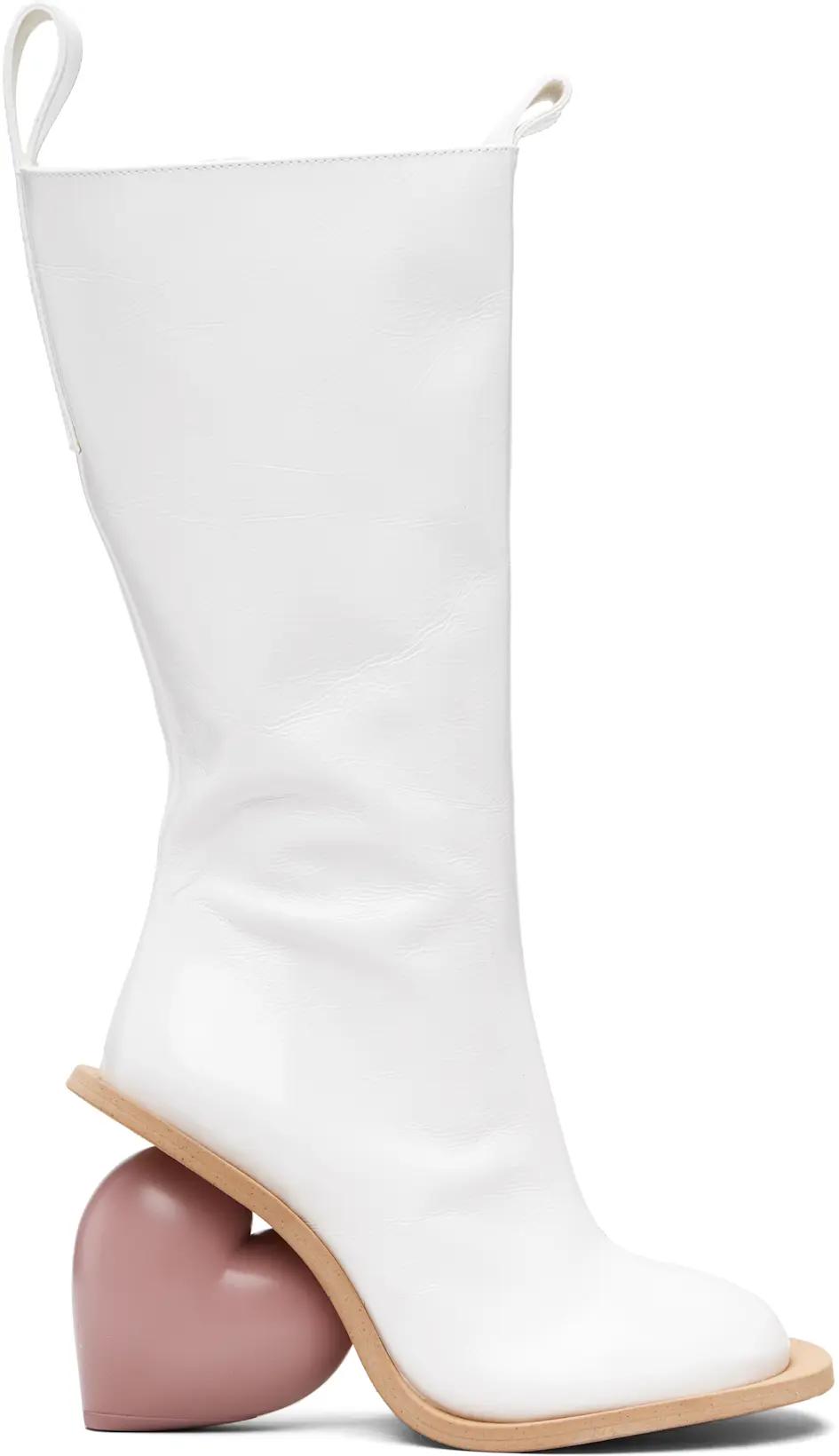 White Love Tall Boots by YUME YUME