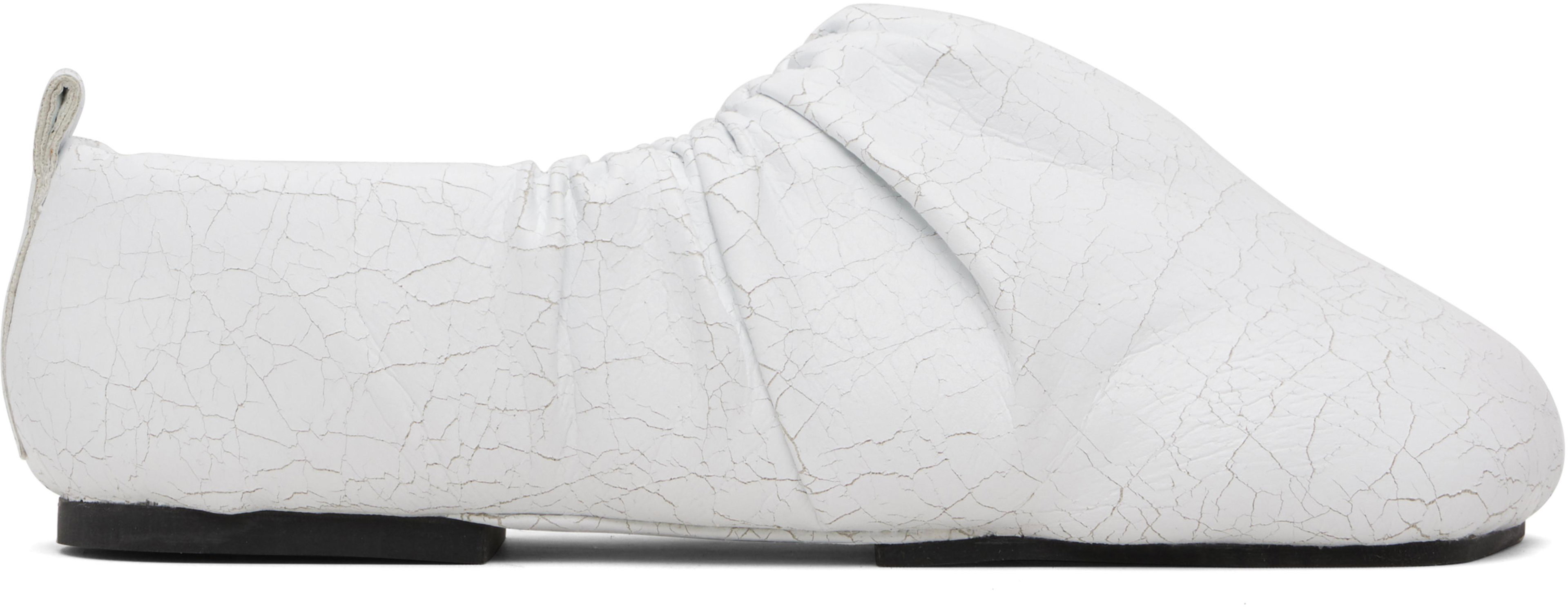 White Wrinkled Loafers by YUME YUME