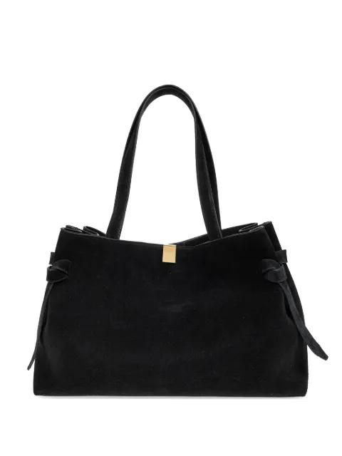 Gyoza knotted-detail suede tote bag by YUZEFI