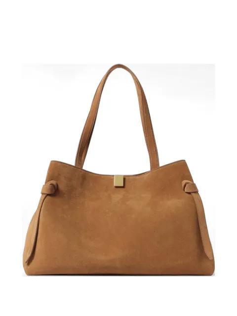 Gyoza knotted suede tote bag by YUZEFI