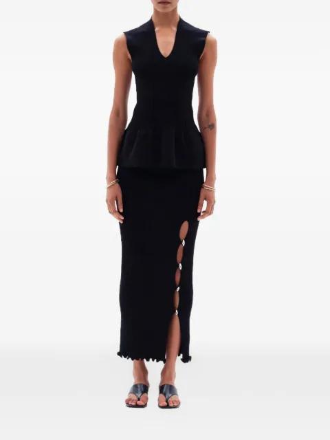 Iralyn ribbed maxi skirt by YUZEFI