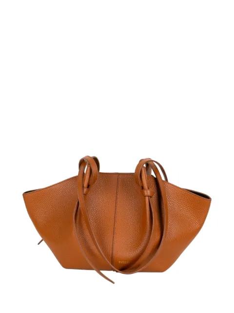 Mochi knotted leather tote bag by YUZEFI