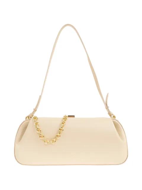 Oyster chain-detail grained-leather tote bag by YUZEFI