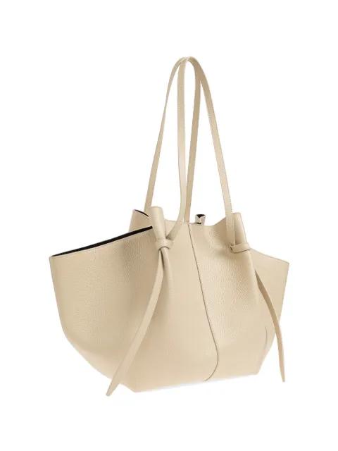 large Mochi pebble-grain leather tote bag by YUZEFI