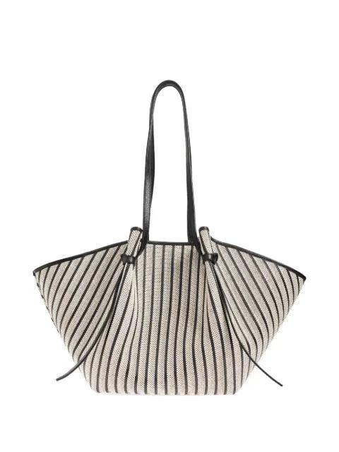 large Mochi striped woven shoulder bag by YUZEFI