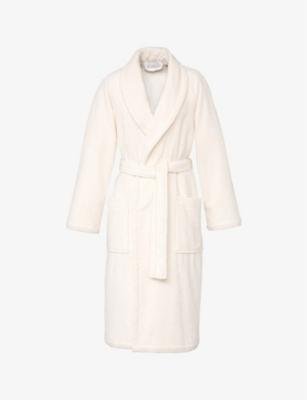 Etoile shawl-lapel cotton-blend robe by YVES DELORME