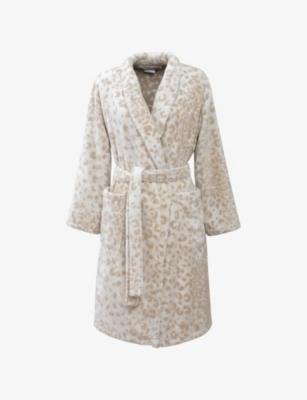 Tioman leopard-print organic-cotton bathrobe by YVES DELORME