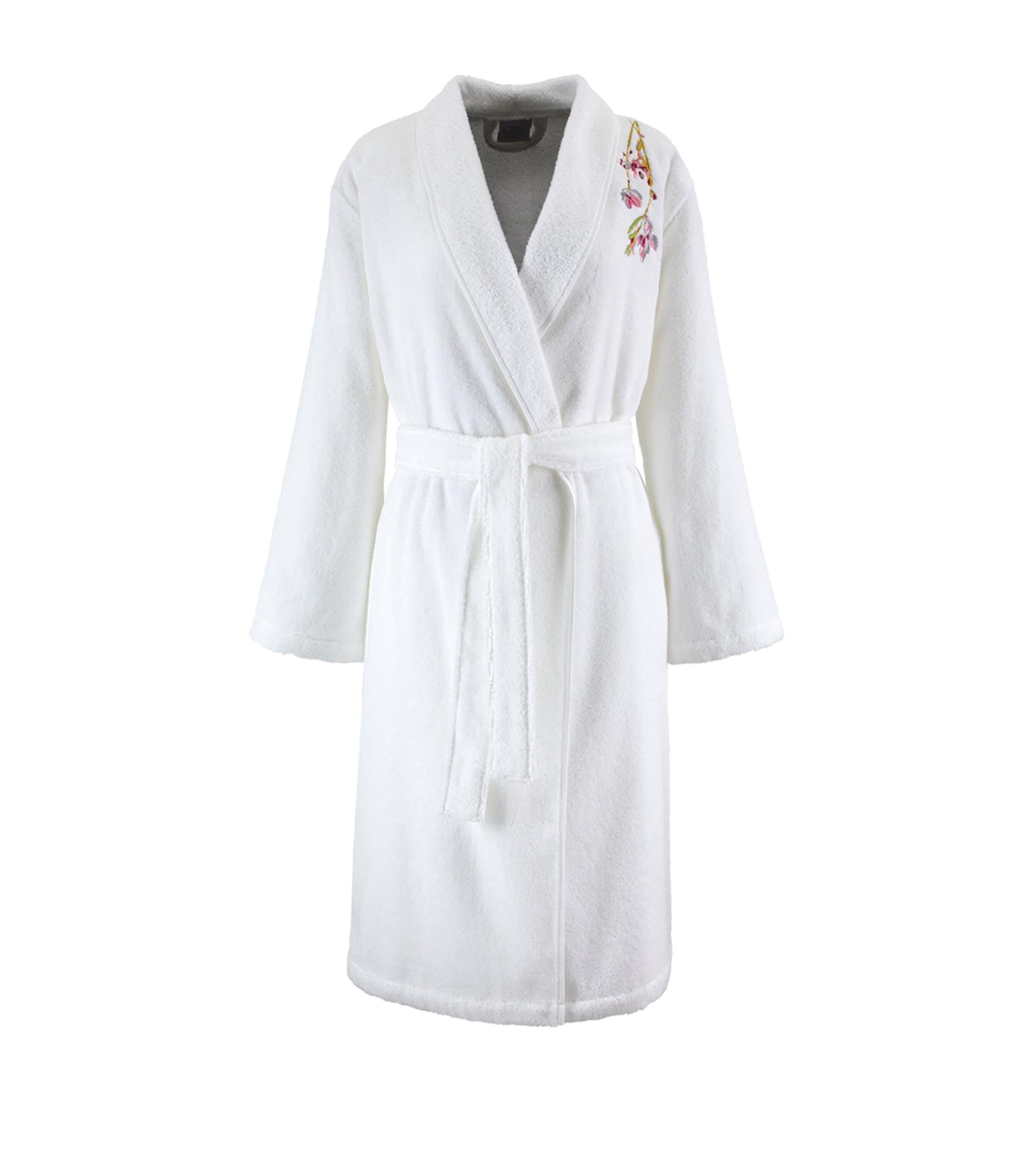 Yves Delorme Cotton-Modal Embroidered Gaura Bathrobe by YVES DELORME