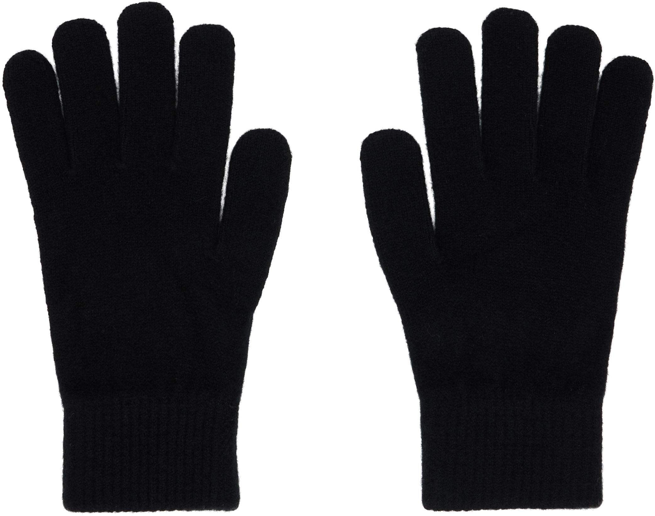 Black Wool & Cashmere Gloves by YVES SALOMON