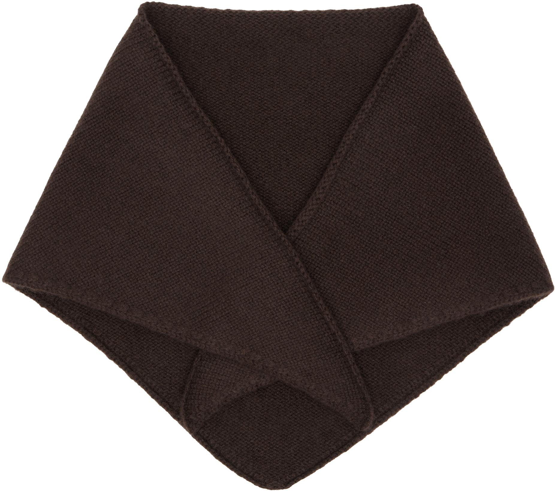 Brown Cashmere Bandana Scarf by YVES SALOMON