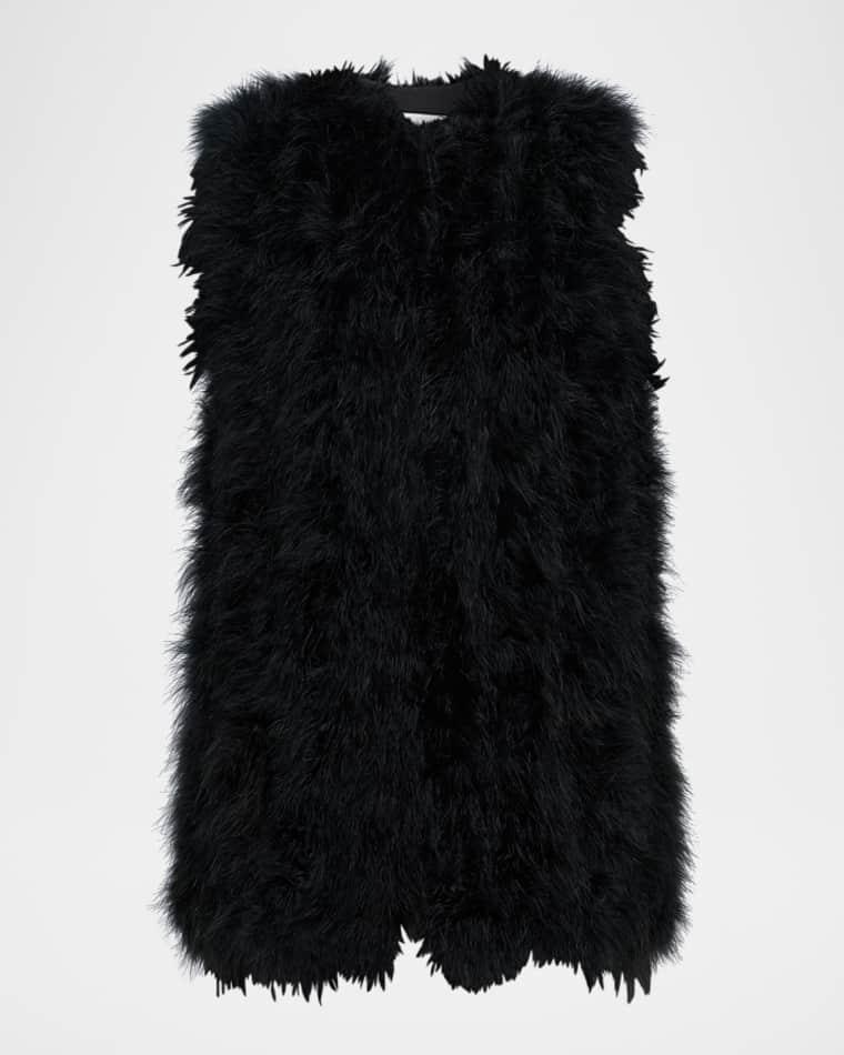 Cropped Feather Gilet by YVES SALOMON