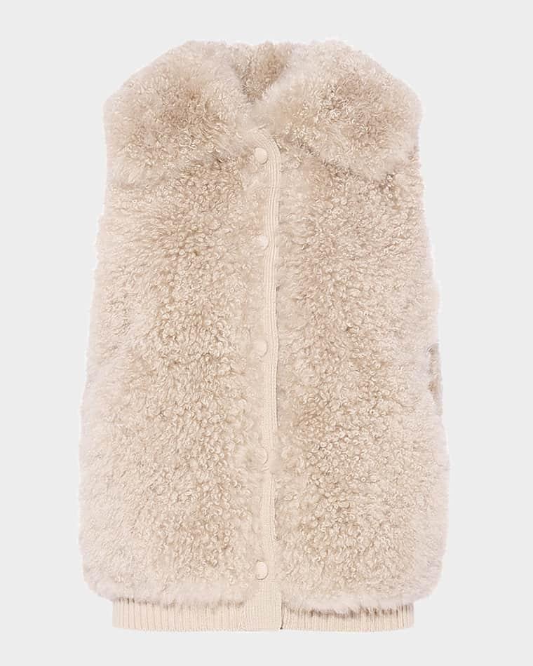 Curly Shearling Vest by YVES SALOMON