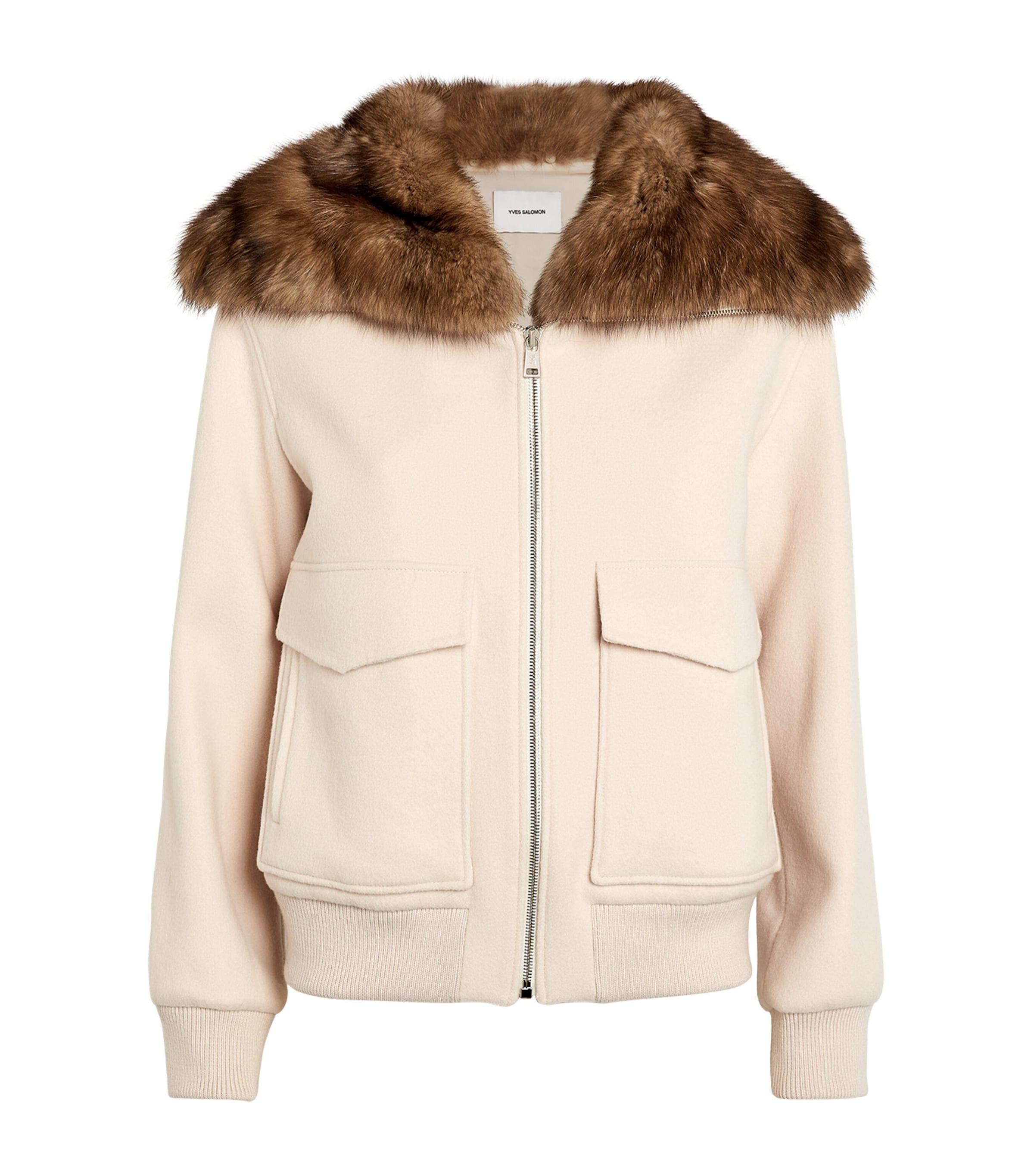 Fur-Collar Bomber Jacket by YVES SALOMON