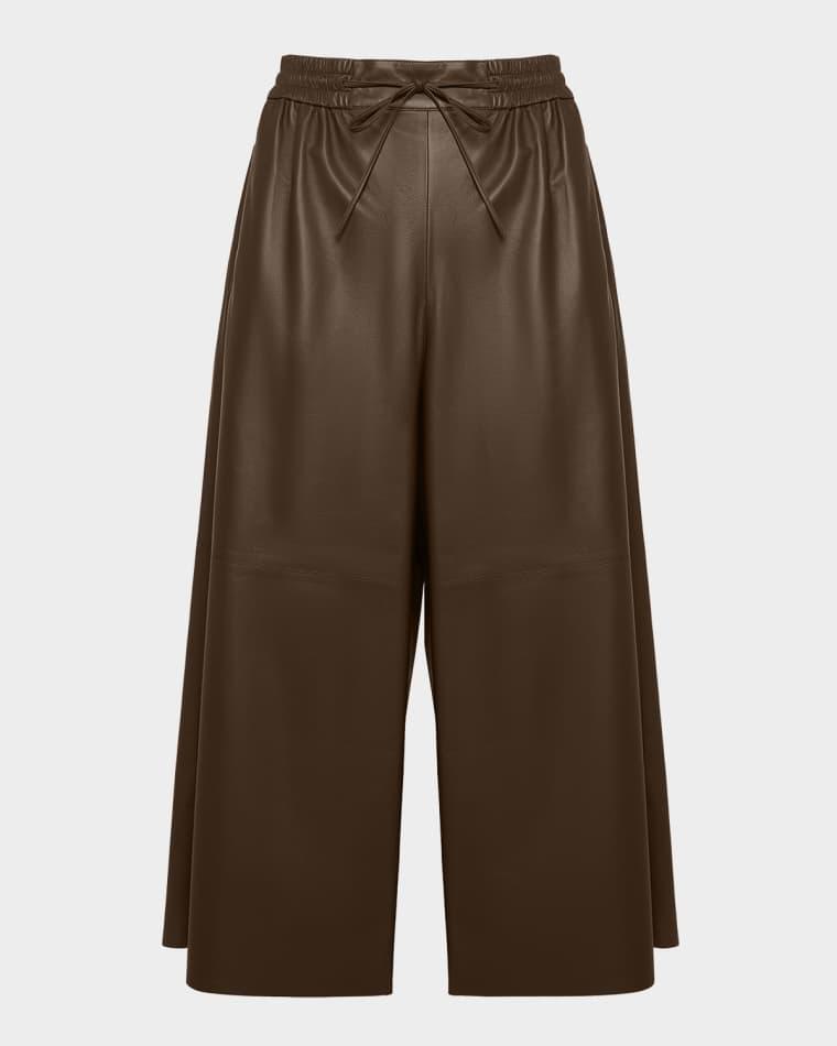 Lambskin Leather Culotte Pants by YVES SALOMON