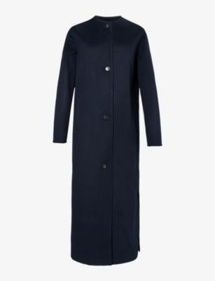 Longline relaxed-fit wool and cashmere-blend coat by YVES SALOMON