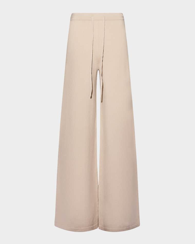 Merino Knit Wide-Leg Trousers by YVES SALOMON