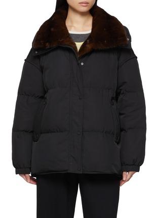 Mink Fur Collar Puffer Jacket by YVES SALOMON Mink Fur Collar Puffer Jacket by YVES SALOMON