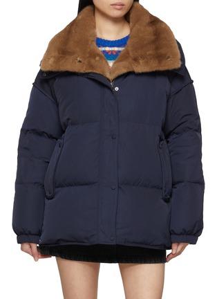 Mink Fur Collar Puffer Jacket by YVES SALOMON