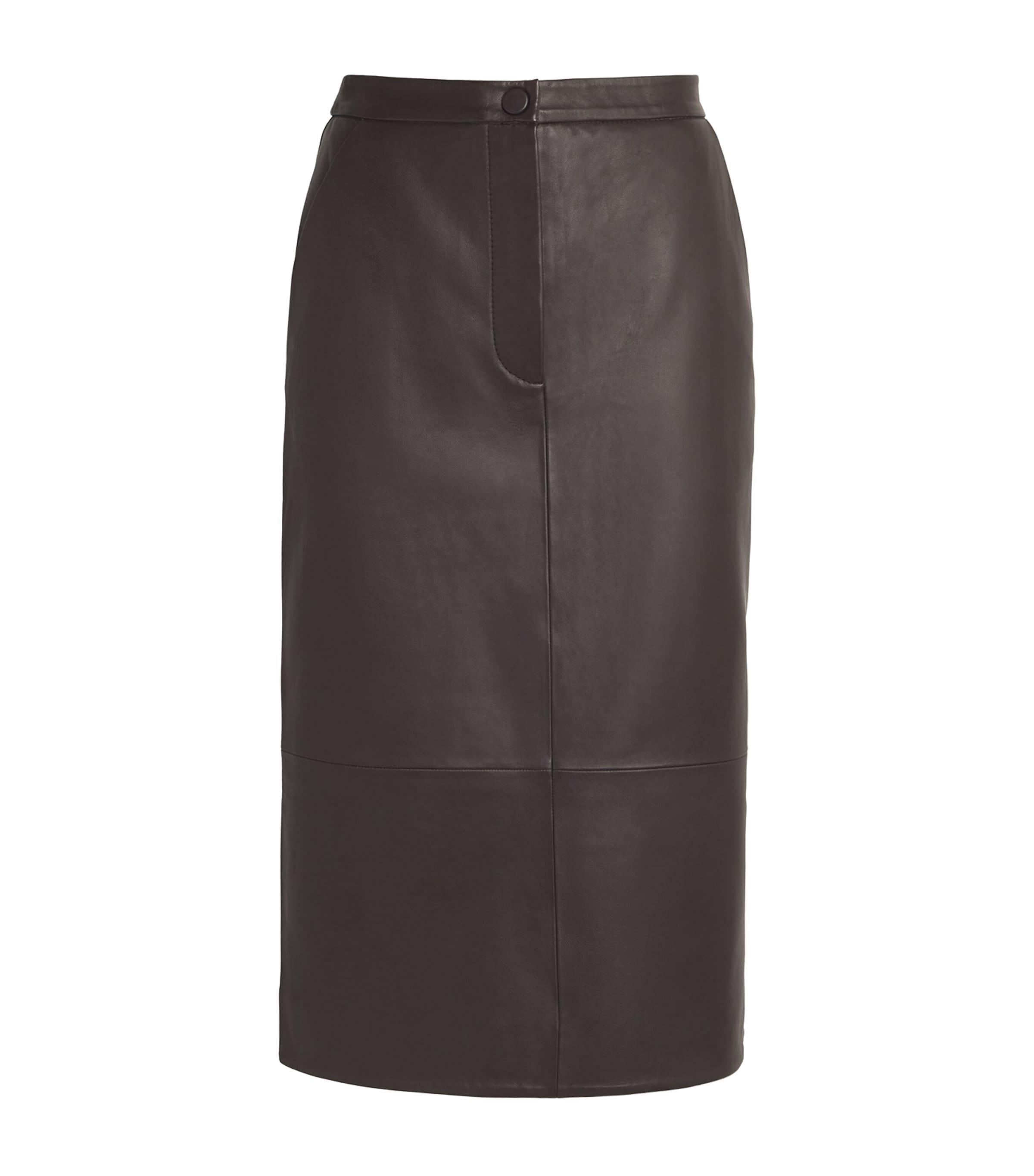 Nappa Leather Pencil Skirt by YVES SALOMON