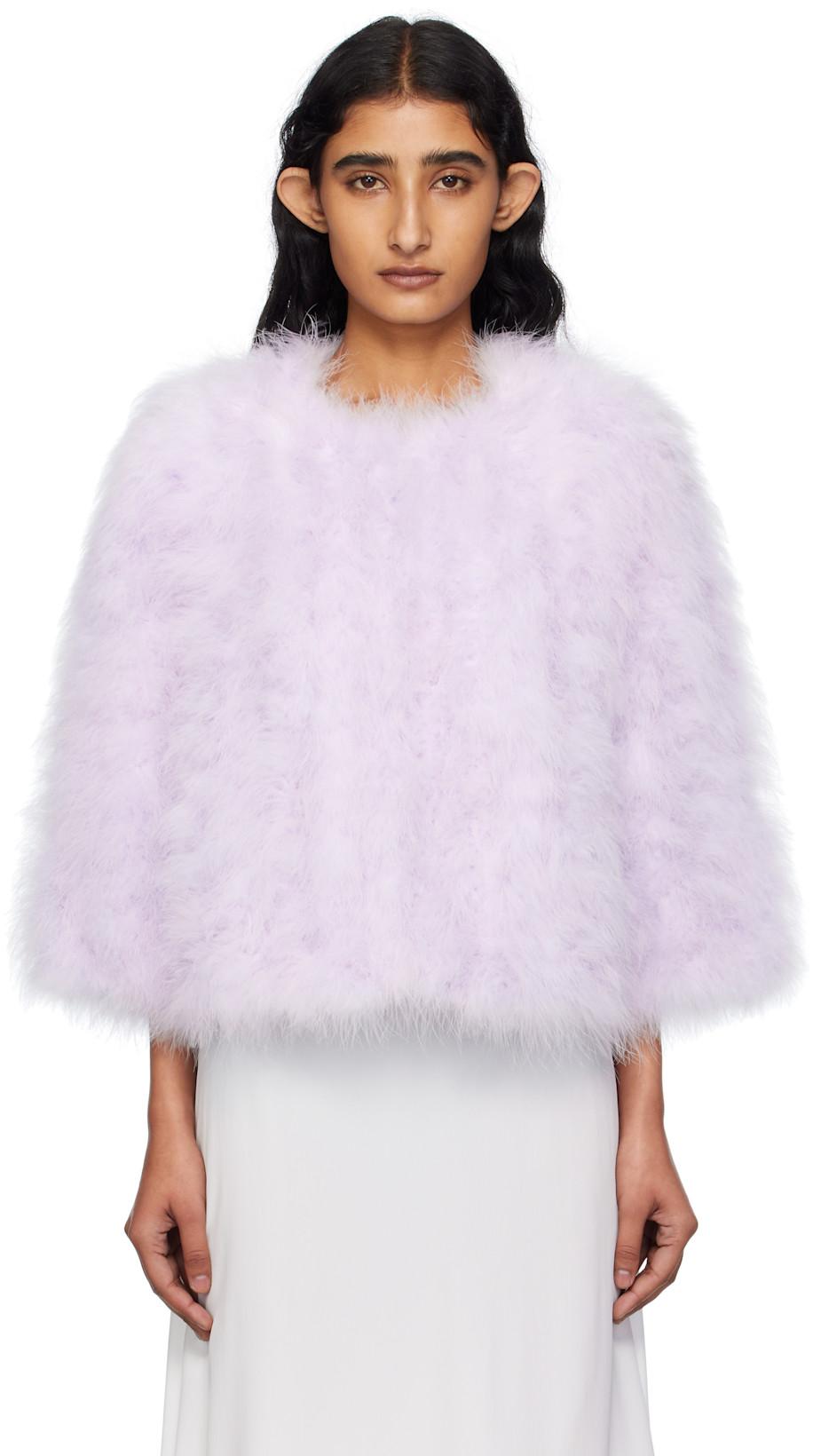Pink Short Feather Jacket by YVES SALOMON