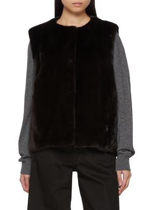 Round Neck Mink Fur Gilet by YVES SALOMON