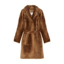 Shearling belted coat by YVES SALOMON