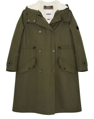 Waterproof cotton blend parka with shearling trim by YVES SALOMON