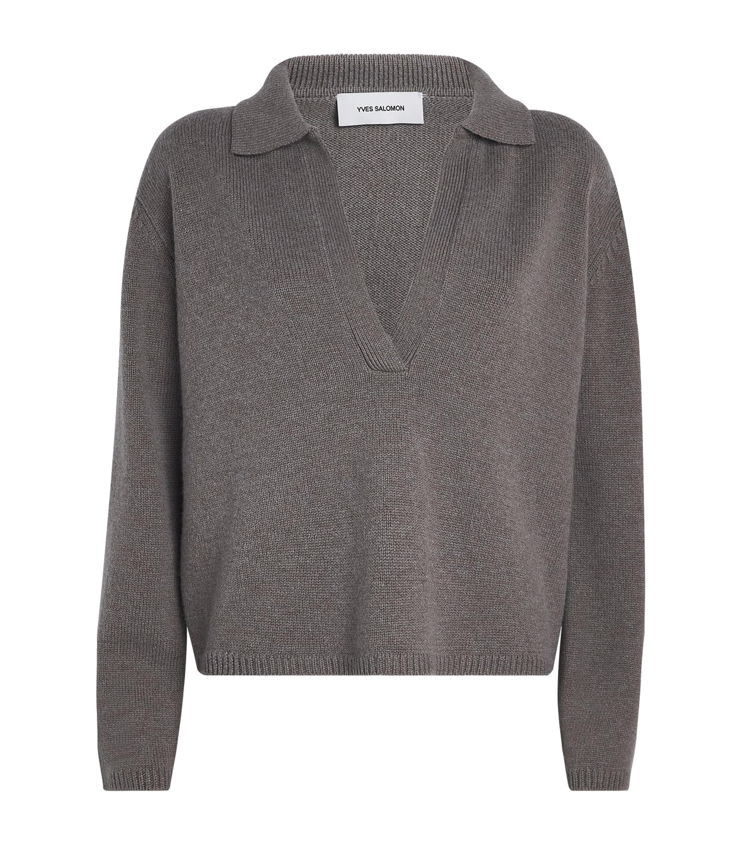 Wool-Cashmere Polo Sweater by YVES SALOMON