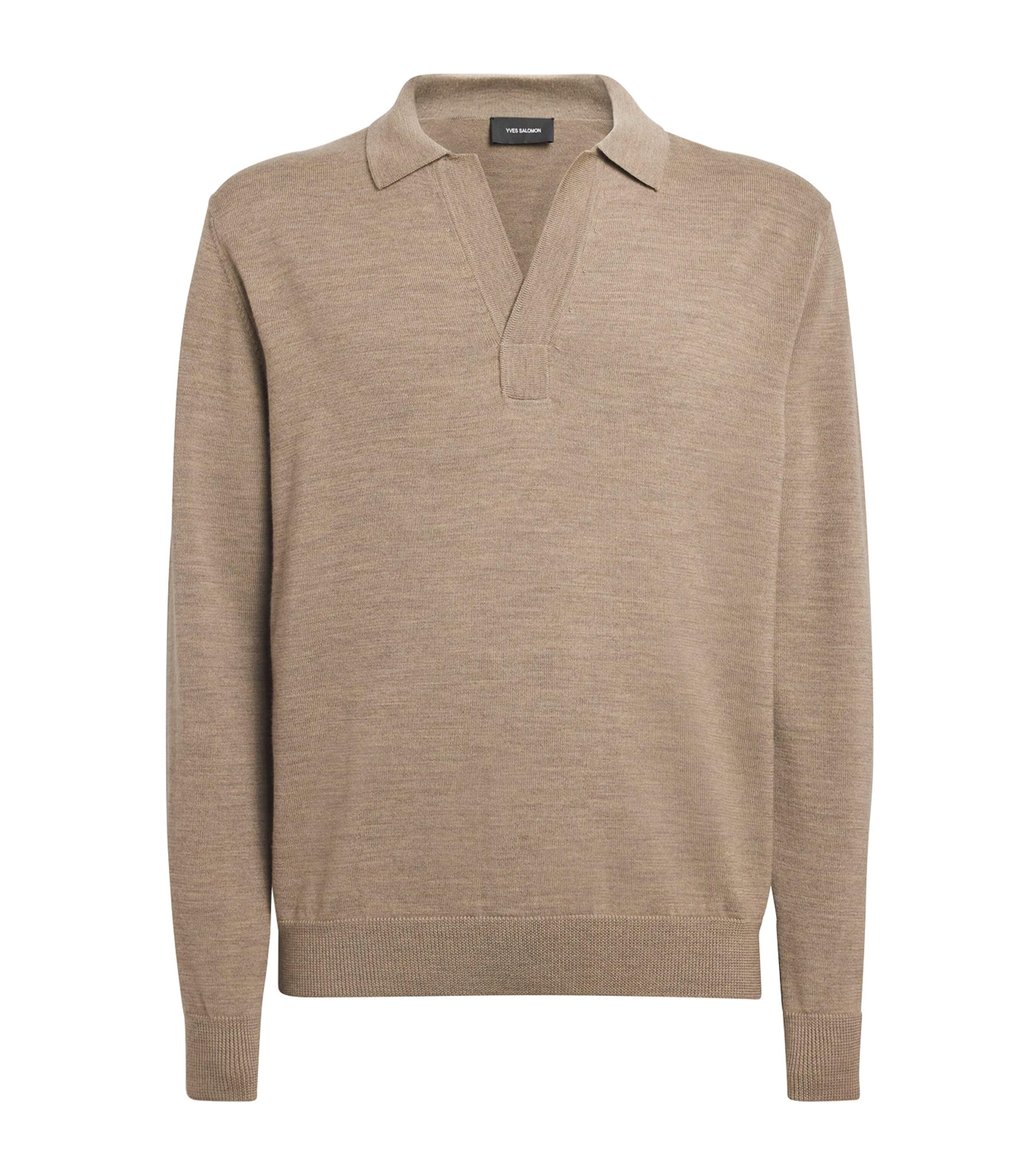 Wool Open-Collar Polo Shirt by YVES SALOMON