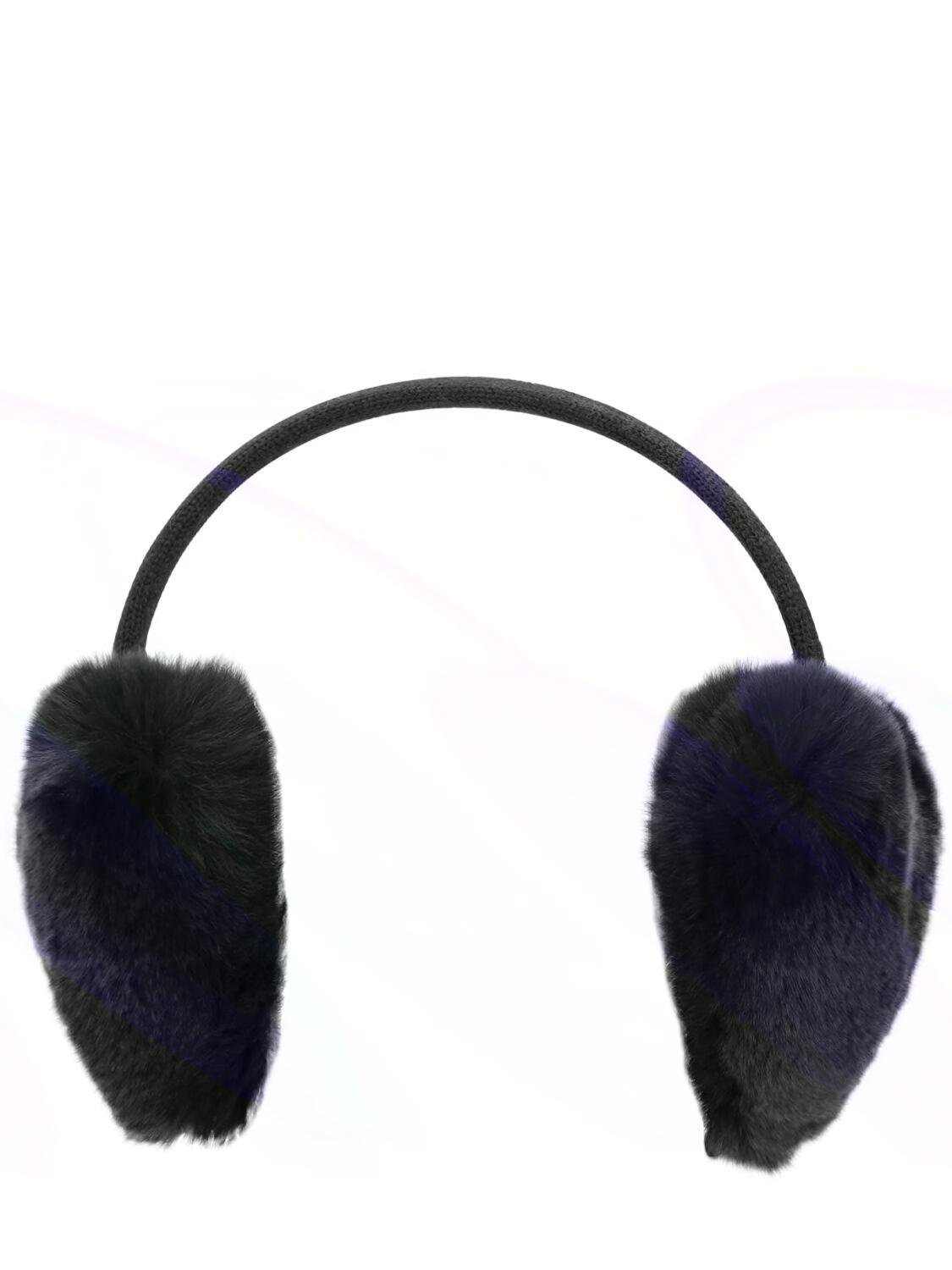 Wool & Cashmere Earmuffs W/ Fur by YVES SALOMON