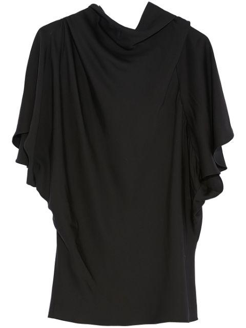 asymmetric matte-satin top by YVES SALOMON
