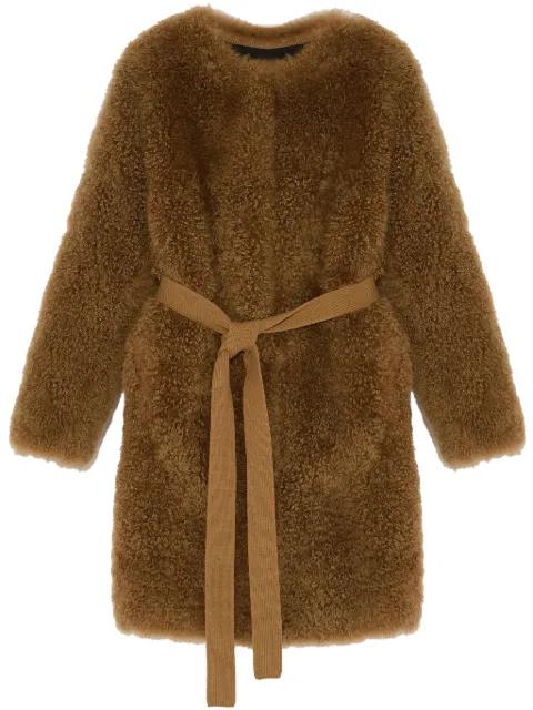 belted coat by YVES SALOMON