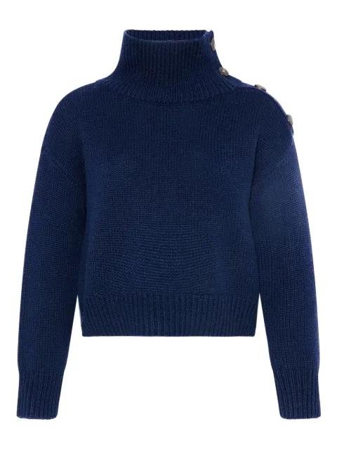button high-neck sweater by YVES SALOMON